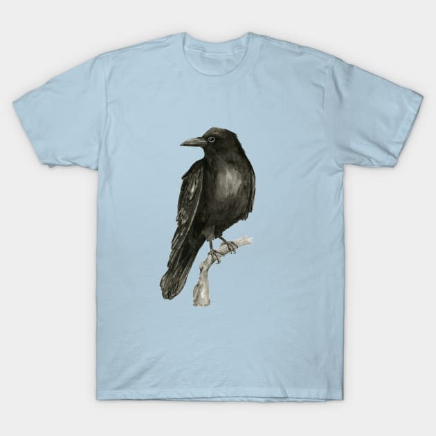 Raven drawing in washed ink T-Shirt by Bwiselizzy